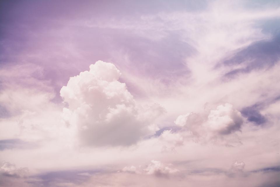 purple, pink, sky, clouds, nature