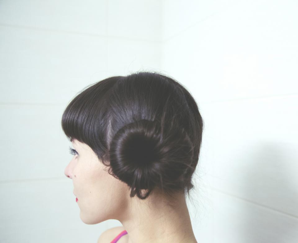 girl, woman, bun, hair, brunette, model, people