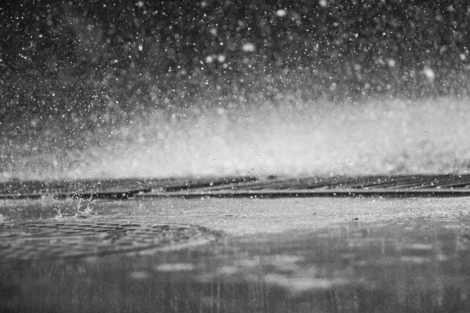 raining, rain drops, wet, black and white, water