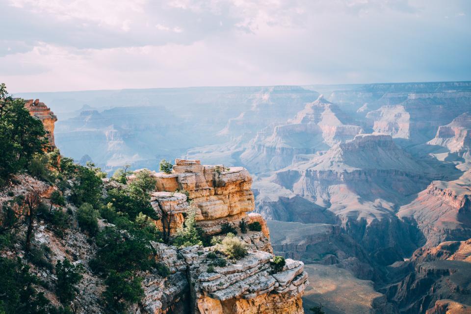 desert, canyon, mountains, landscape, nature, sunshine, clouds, outdoors, adventure, hiking