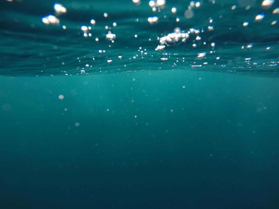 nature, water, ocean, sea, underwater, bubbles, surface, blue